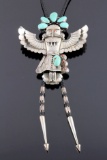 Signed Navajo Ceremonial Sterling Kachina Bolo Tie