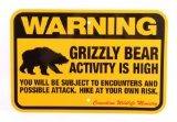 Grizzly Bear Warning Sign from Canada