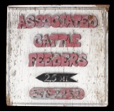 Rustic Associated Cattle Feeders Wood & Steel Sign