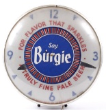 Say Burgie Spinning Light Up Clock Advertisement