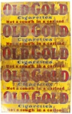 Five NOS Single Sided Old Gold Cigarettes Ad Signs
