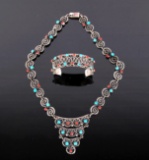 Taxco Los Castillo Necklace & Bracelet 1940-1950's