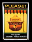 Smokey Bear U.S. Forest Service Porcelain Sign