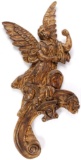 Hand Carved Oak Cherub Figural Carving