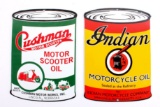 Indian & Cushman Motor Oil Porcelain Signs