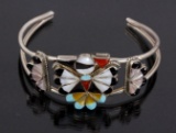 Signed Zuni Inlaid Multistone Thunderbird Bracelet