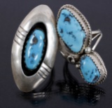 Navajo Sterling Silver & Morenci Turquoise Rings