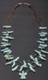 Navajo Turquoise Bird Fetish & Heshe Bead Necklace