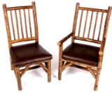 La Lune Collection Rustic Hickory & Leather Chairs