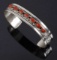 Navajo Oxblood Coral & Sterling Silver Bracelet