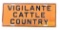Scarce Vigilante Cattle Country License Plate