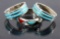 Three Silver And Turquoise Navajo Bands