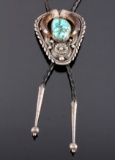 Navajo Sterling Silver Turquoise Claw Bolo Tie