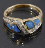 14 Karat Gold Diamond & Opal Ring