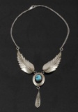 Navajo Sterling Silver Multi-Drop Feather Necklace