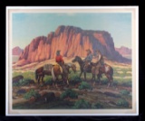 Till Goodan Westward Ho Cowboy Lithograph c.1939