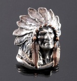 Jaqueline Smiley Sterling Silver Indian Chief Ring
