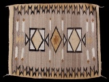 Navajo Two Grey Hills Pattern Wool Rug