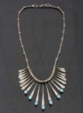 Navajo Multi-Drop Turquoise Charm Necklace
