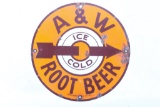 Original A & W Root Beer Porcelain Sign