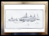 Ace Powell Montana Cabin Framed Etching 20/75