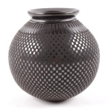 Jose Martinez Mata Ortiz Black Checkered Jar