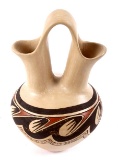 Signed Jemez Pueblo Mini Polychrome Wedding Vase