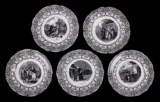 French Gien Fainence Desert Plates c. 1860-1871