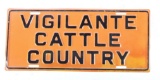 Scarce Vigilante Cattle Country License Plate