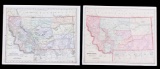 Two Turn Of The Century Hand Tinted Montana Maps