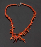 Navajo Heishi And Branch Coral Necklace