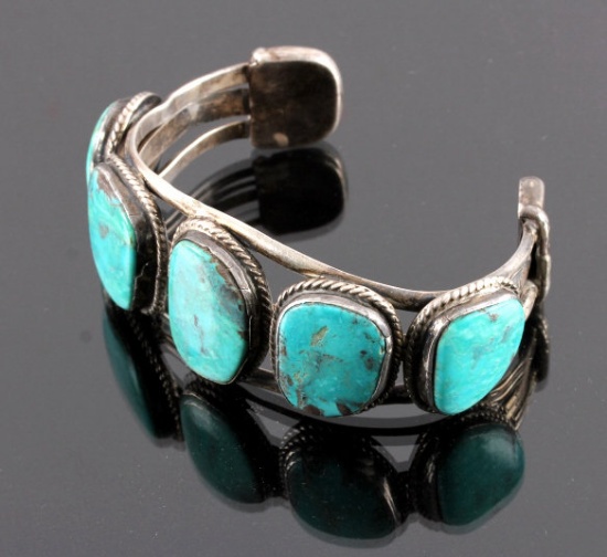 Navajo Sterling Silver and Turquoise Cuff