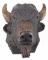 Hand Carved Solid Wood American Bison Head