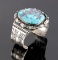 Signed Navajo Sterling Silver Turquoise Cuff