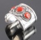 Signed navajo Sterling Silver Coral Cuff