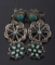 Three Pairs - Navajo Silver & Turquoise Earrings