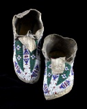 Sioux Sinew Sewn Beaded Moccasins Circa 1890