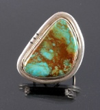 Signed Navajo Sterling Silver Turquoise Ring