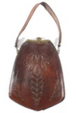 World War II Tooled Leather & Brass Hand Bag 1941