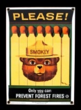 Smokey Bear U.S. Forest Service Porcelain Sign
