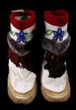 Native American Indian High-Top Beaded Moccasins