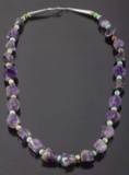 Polished Amethyst & Turquoise Bead Necklace