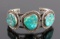 Signed Navajo Sterling Silver Turquoise Cuff