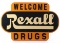 Rexall Drugs Masonite Welcome Sign