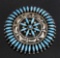 Nez Perce Silver & Turquoise Petite Brooch Signed