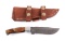 CFK Damascus Ram Horn Knife w/ Scabbard