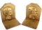 Cast Iron Gold Toned Abraham Lincoln Book Ends