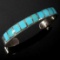 Navajo Sand Cast Sterling Silver & Turquoise Cuff
