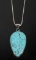 Navajo Apache Blue Turquoise Pendant Necklace