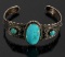 Navajo Native American Turquoise Sterling Cuff